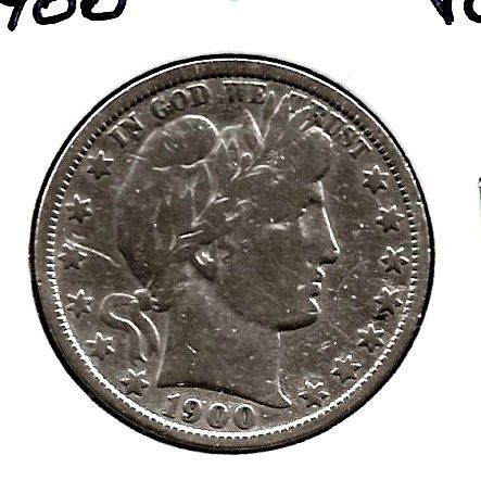 1900  Barber Half Dollar***F***