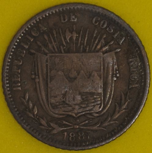 1887 Costa Rica 10 Centavos Fine