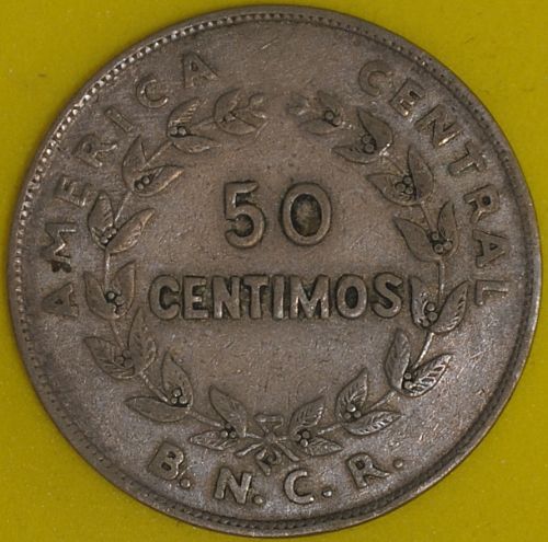 1937 Costa Rica 50 Centimos VF