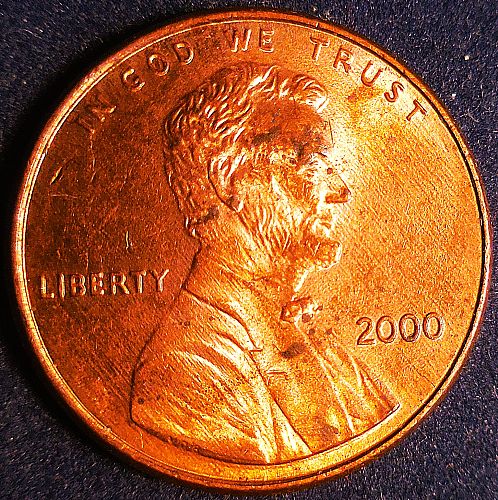 ✅2000-P Lincoln Cent with Roller Lines Error✅