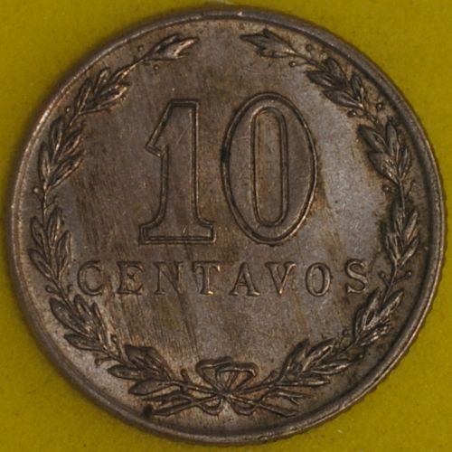 1922 Argentina 10 Centavos XF