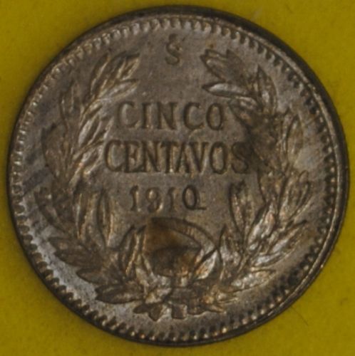 1910 Chile 5 Centavos AU