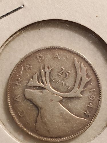 1944 Canada 25 Cent Coin