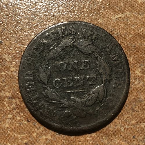 1834-P Coronet Liberty Head Large Cent Large 8 - Large Stars - Med Letters - F (Fine)