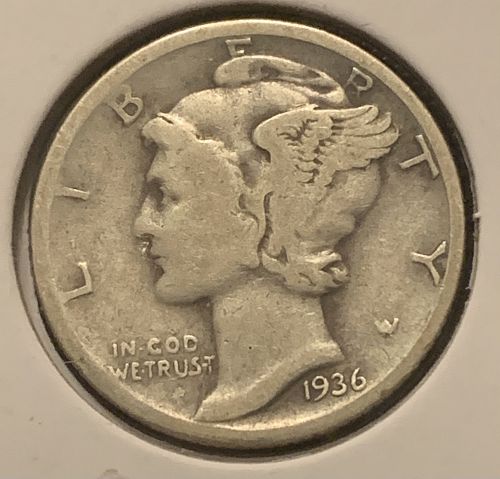 1936 D MERCURY VG COND SELLING BELOW GREY SHEET BIN 3.00