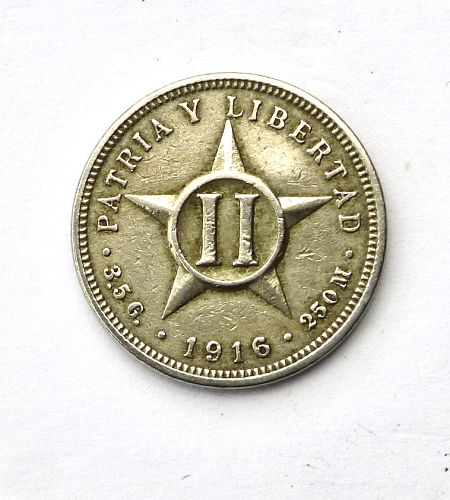 1916 CUBA 10 CENTAVOS. - SILVER