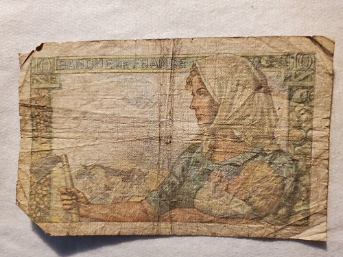 1942 France 10 Franc Note