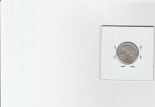 1974  NEW ZEALAND  5 CENTS