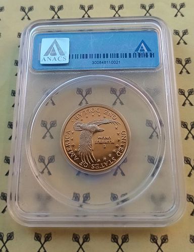 2002-S Sacagawea Dollar ANACS PERFECT PR 70 Deep Cameo with FREE 1/2 GOLDBACK*