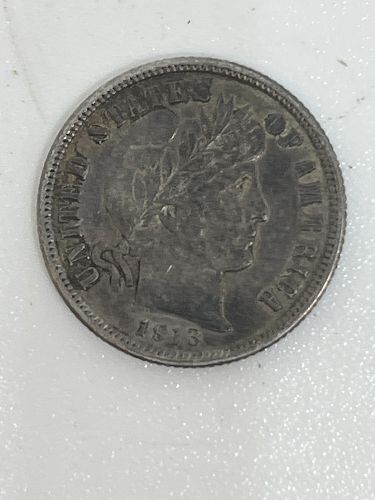 Beautiful 1913 Barber Dime