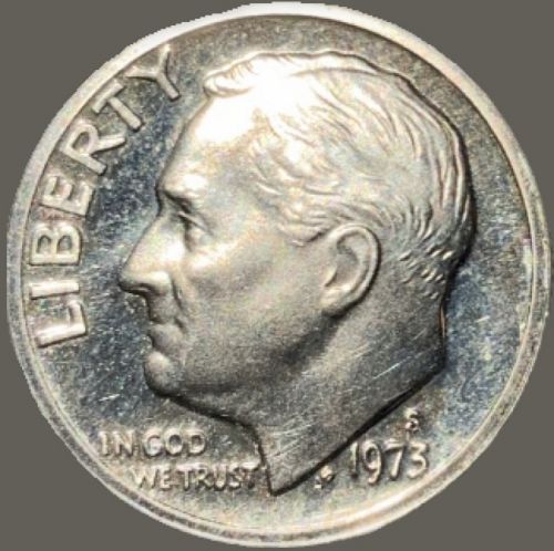 1973-S Proof Roosevelt Dime DCAM
