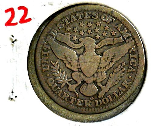 1908 O Barber Quarter