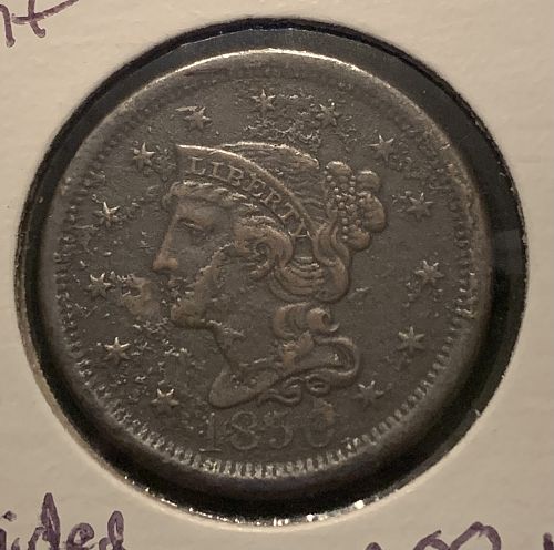1850 P BRAIDED HAIR LIBERTY HEAD LARGE CENT VF COND BIN 30.00