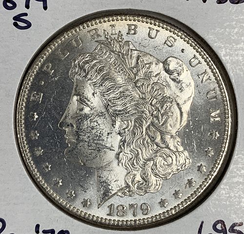 1879-S REV '78  Morgan Silver Dollar, MS60+ (7216)