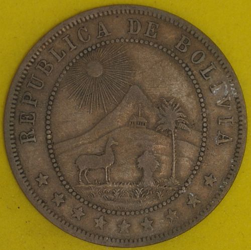 1902 Bolivia 10 Centavos Fine