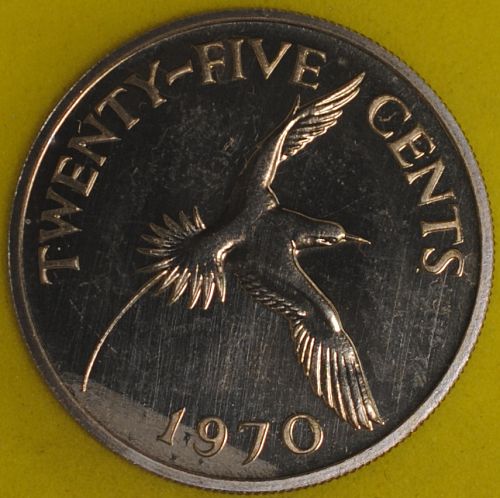 1970 Bermuda 25 Cents Proof