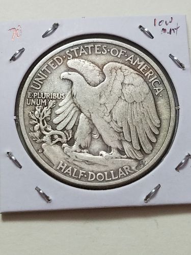 1938 D Walking Liberty Half Dollar Very Low Mintage Mint