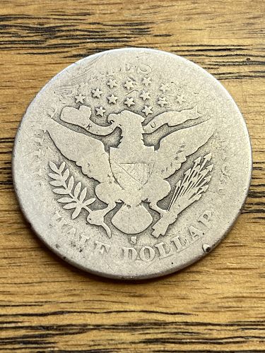 1898S barber half dollar in ALMOST GOOD condition
