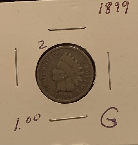 1899 P INDIAN HEAD G COND SELLING BELOW GRAY SHEET BIN 1.00