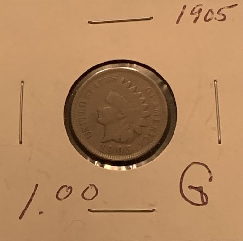 1905 P INDIAN HEAD G COND SELLING BELOW GRAY SHEET BIN 1.00