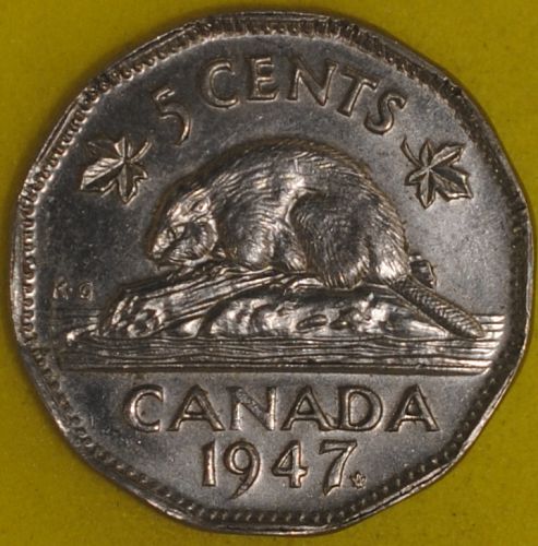 1947ML Canada 5 Cents AU++