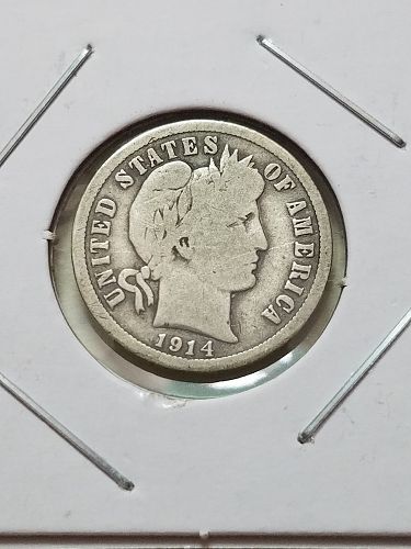 1914 P Barber Silver Dime
