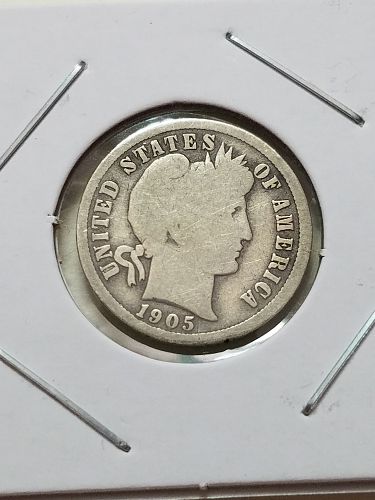 1905 O Barber Silver Dime