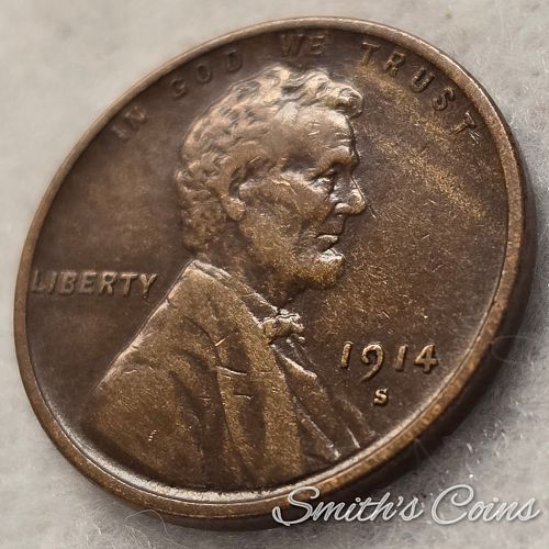 1914 S ~ Lincoln Wheat Cent ~ VF-30