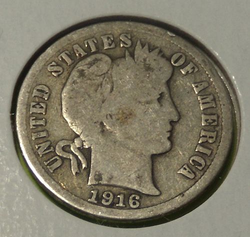 1916 Barber Dime  VG8  #10-1916-4