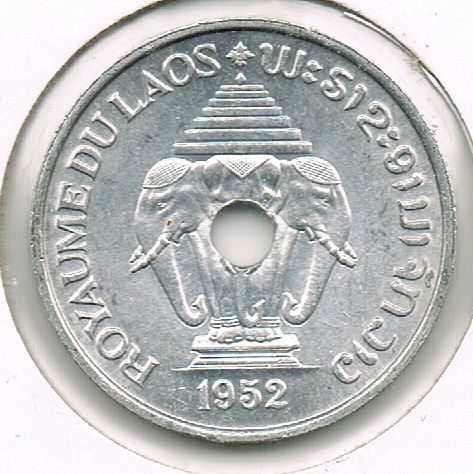 20 Cents - Sisavang Vong, Laos, 1952
