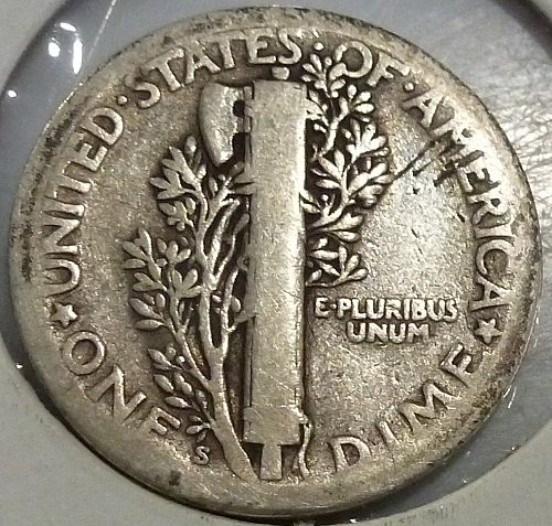1924-S VERY GOOD Mercury Dime   ( 300-02)