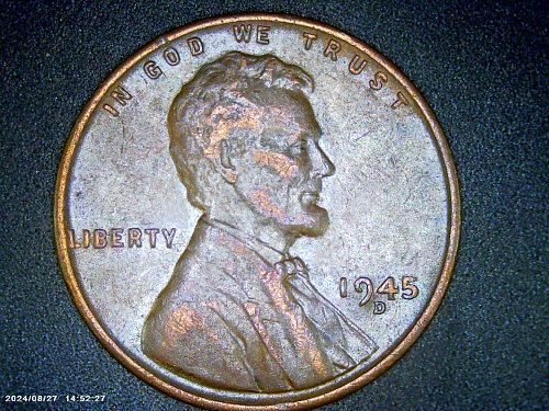1945 D Lincoln Wheat Cent Nice Toning