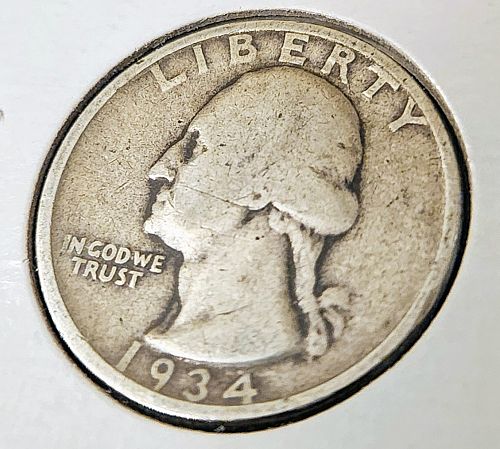 1934-P Washington Quarter - Medium Motto
