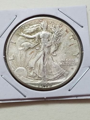 1945 D Walking Liberty Silver Half Dollar