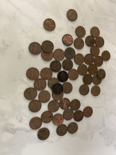 50 Pre 1982 copper pennys