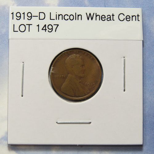 1919-D LINCOLN WHEAT CENT  (COMB SHIP~ LOT 1497