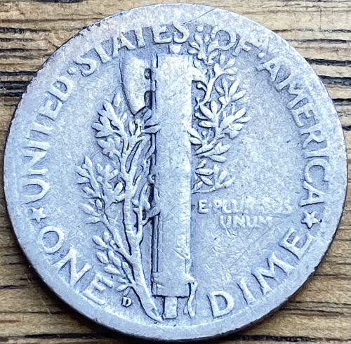 1928D mercury dime in VERY GOOD condition