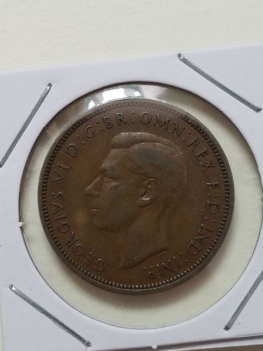 1942 UK Half Penny United Kingdom Ship