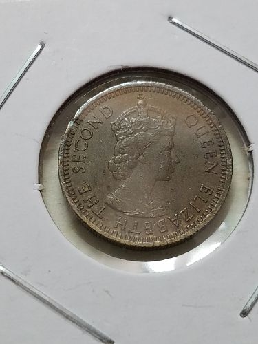1972 Hong Kong China 5 Cents - Elizabeth II 1st portrait; reeded edge
