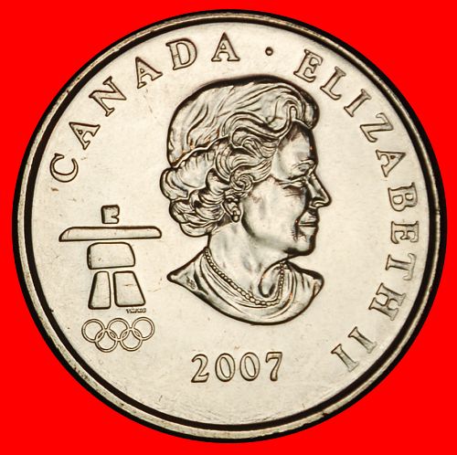 Ⰶ RIFFLE 2010: CANADA ★ 25 CENTS 2007 UNC MINT LUSTRE! ELIZABETH II (1953-2022)