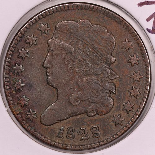 1828 13 Stars Classic Head Half Cent