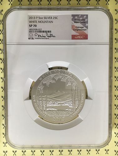 2013P White Mountain 5 Oz SILVER NGC SP70 Castle ONLY 23 OTHERS w/FREE 1/2 GOLDBACK*