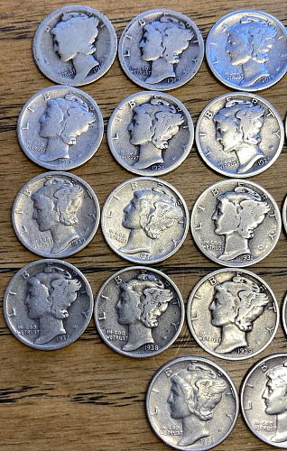Complete year set mercy dimes.  All mints represented. From AG to XF condition