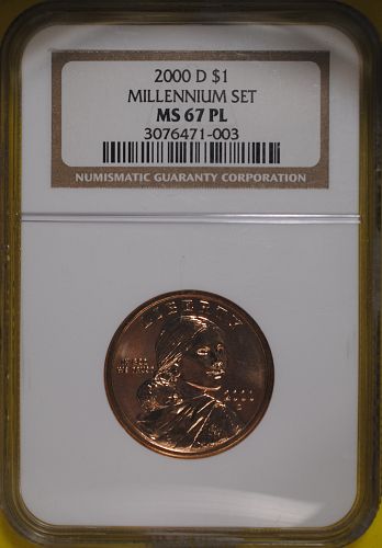 2000D Sacagawea Dollar NGC MS-67PL Millennium Edition