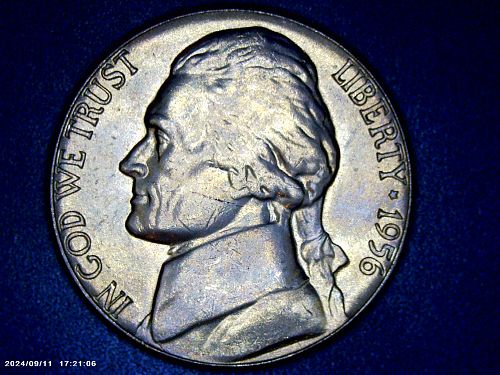 1956 P Jefferson Nickel Gem Brilliant Uncirculated