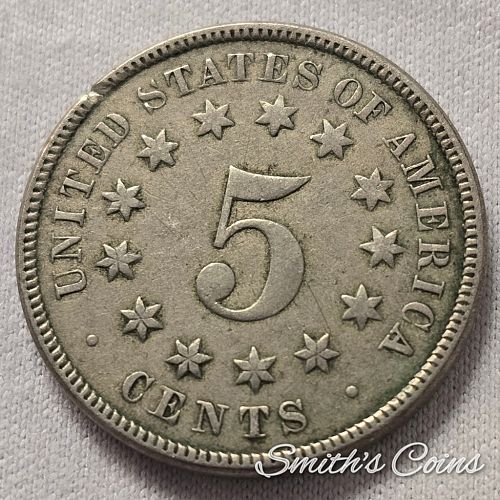 1869 ~ Shield Nickel ~ Net VG