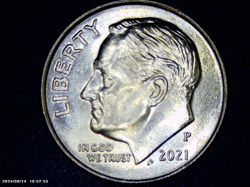 2021 P Roosevelt Dime Gem Brilliant Uncirculated Full Bands