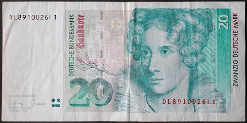 Germany/Federal Republic P39b 20 Deutschemarks VF