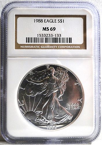 1988 American Silver Eagle - NGC MS 69