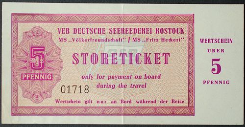 1970's Germany/DDR Ship's Currency 5 Pfennig AU